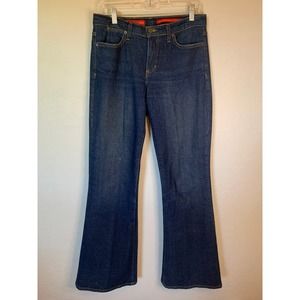 NYDJ | Dark Wash Tummy Tuck Flare Jean Embellished Pockets Cotton/Spandex Size 6